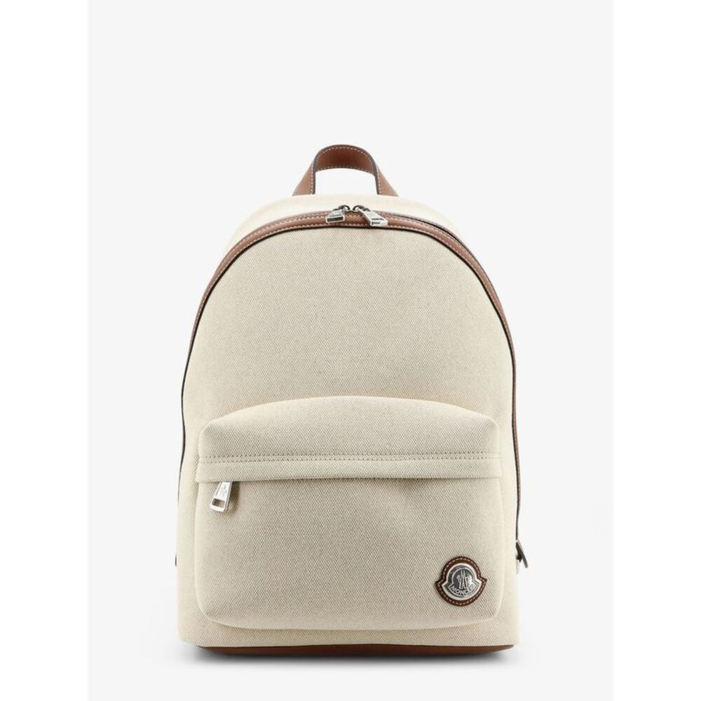 Moncler Men Carlo Canvas Backpack With Embossed Moncler Logo